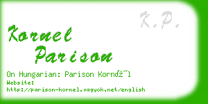 kornel parison business card